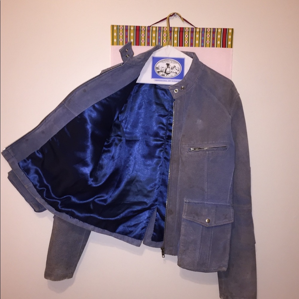 Blue Olly leather jacket size 10